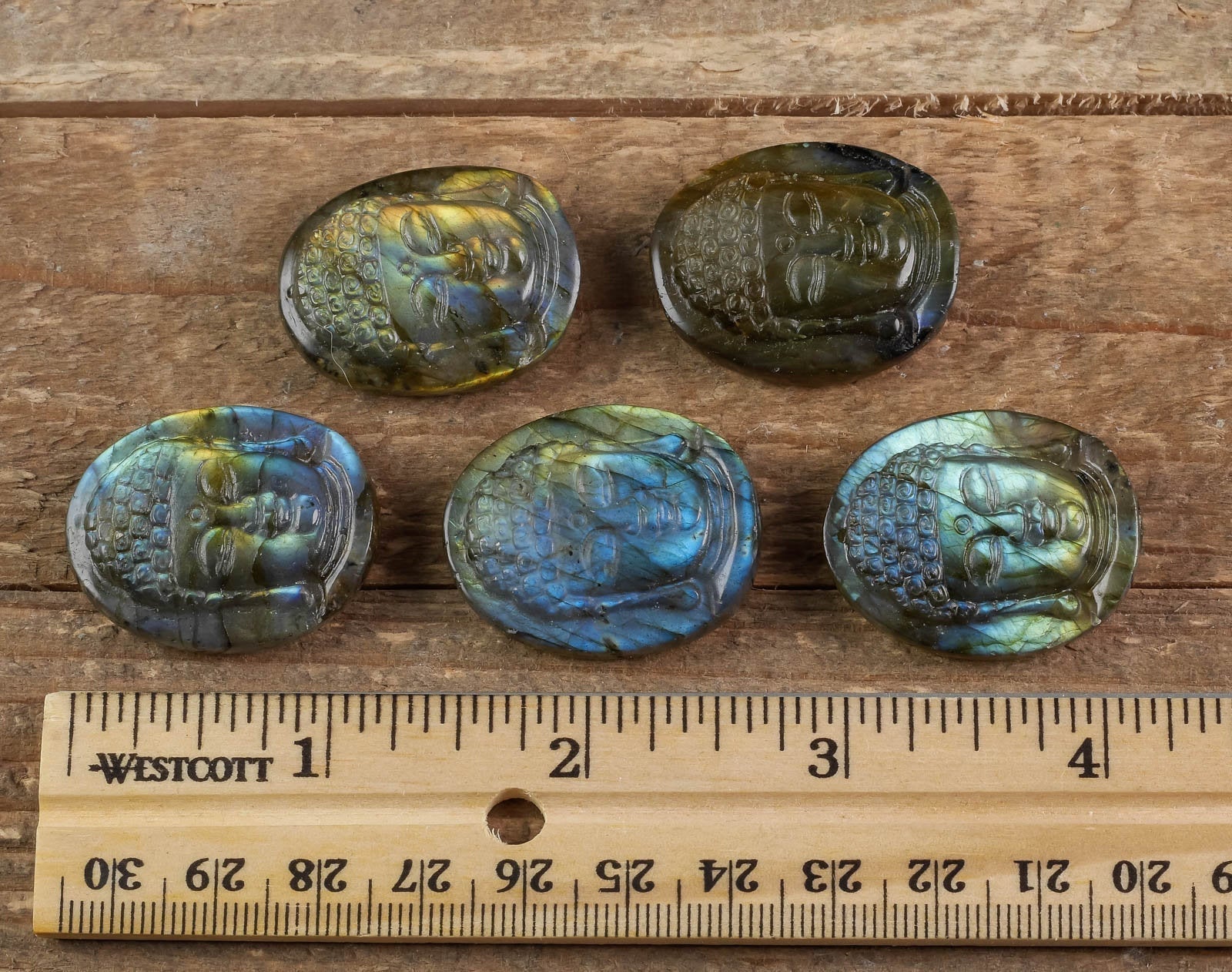 LABRADORITE Crystal Cabochon Buddha Head - Handcrafted Stone Carving for Jewelry Making, Meditation Decor & Spiritual Gifts | Perfect for Pendants, Home Altars & Healing Crystal Collections