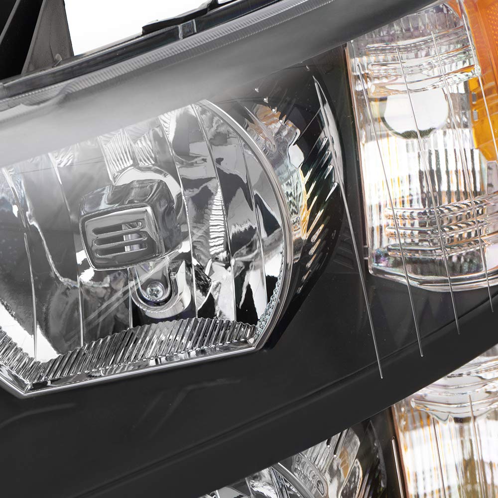4Pcs Black Headlight Set for Chevy Silverado 1500/2500/3500 - Fog Lights Included, Perfect for Night Driving
