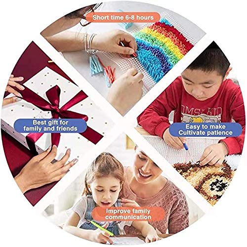 3D Latch Hook Kits for DIY Handmade Rugs - Printed Canvas Christmas Decor Carpet, Embroidery Tapestry & Cross Stitch Kit - Perfect for Home Decor, Gifts & Craft Projects