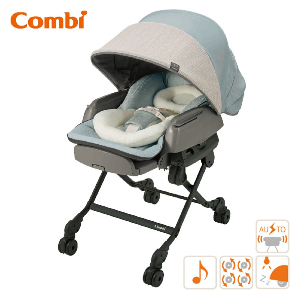 Combi NEMULILA BEDi Long SS EG Baby Soothing Rocking Chair with Electric Motion - Gentle Infant Swing for Feeding & Napping, Perfect for Nursery & Living Room (Model 118378)