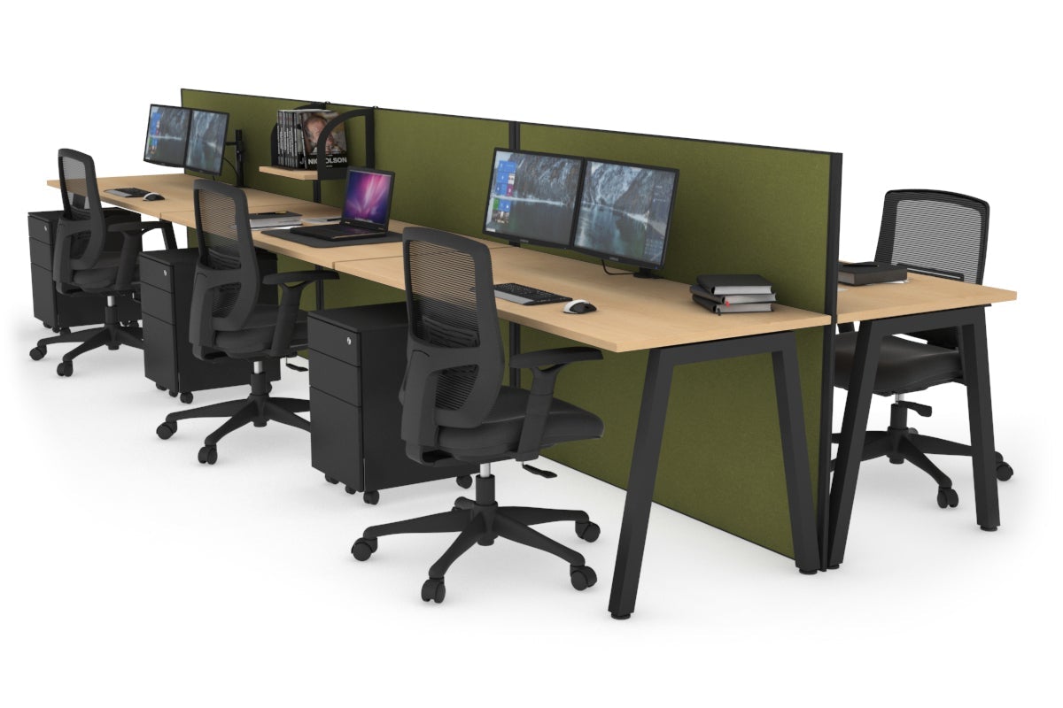 Horizon Quadro 6-Person Office Workstation Bench with A-Legs - 1400mm x 700mm (55