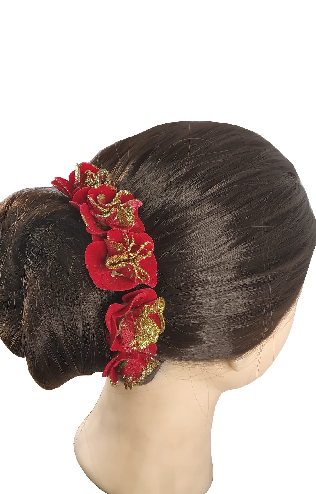 12 Pcs Rose Flower Golden Sprinkle Hair Pins - 9cm U-Shaped Pearl Bridal Hair Clips for Wedding, Salon Styling, and Bun Decoration (Perfect for Brides, Prom, and Special Occasions)