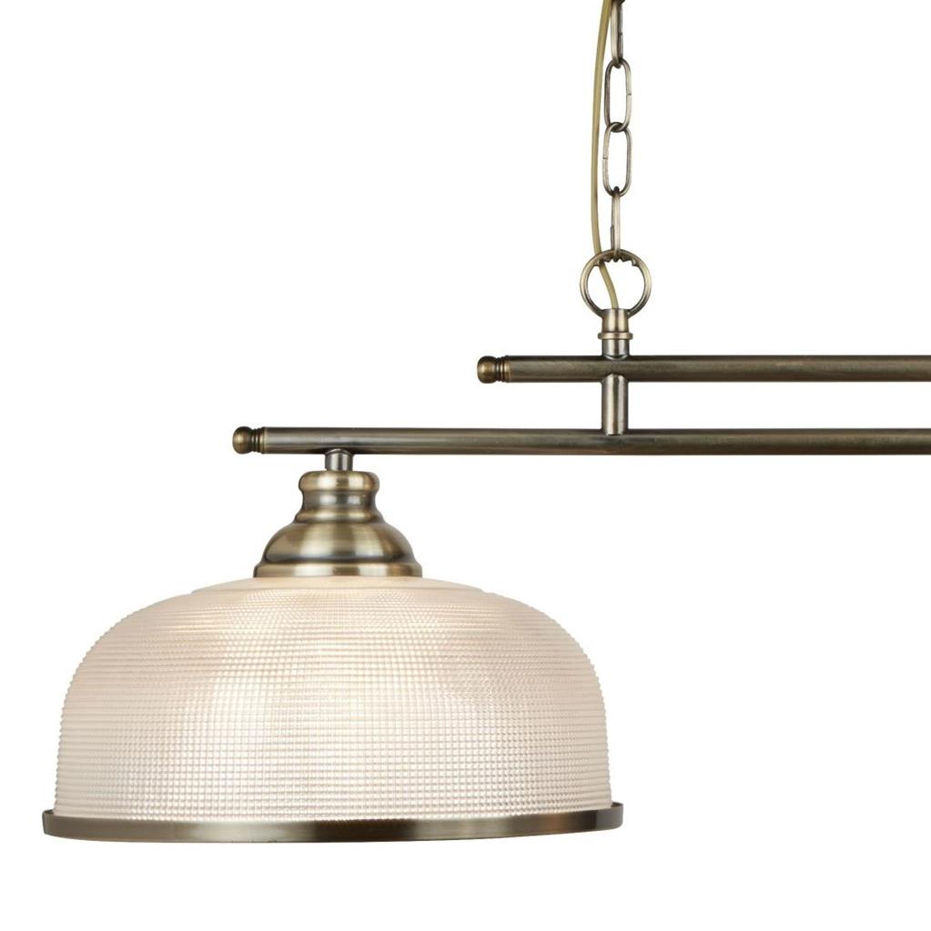 Bistro 2/3Lt Kitchen Light Fixture - Satin Silver/Antique Brass Finish - Modern Pendant Lighting for Dining Room, Island, Bar & Restaurant Decor