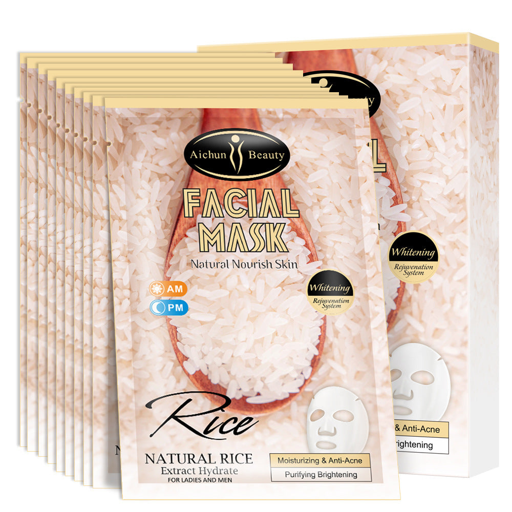 Premium Rice Face Mask for Brightening & Hydration - Natural Skin Care Treatment for Glowing Complexion - Perfect for Daily Skincare Routine & Spa Days