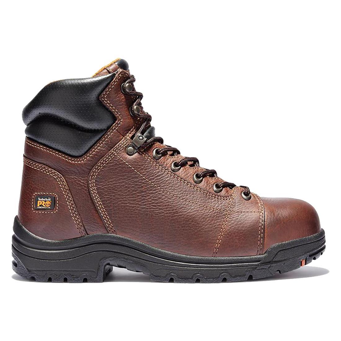 Titan® 6 Inch Lace-Up Alloy Toe Work Boots for Men - Brown Safety Shoes for Construction, Warehouse & Industrial Work
