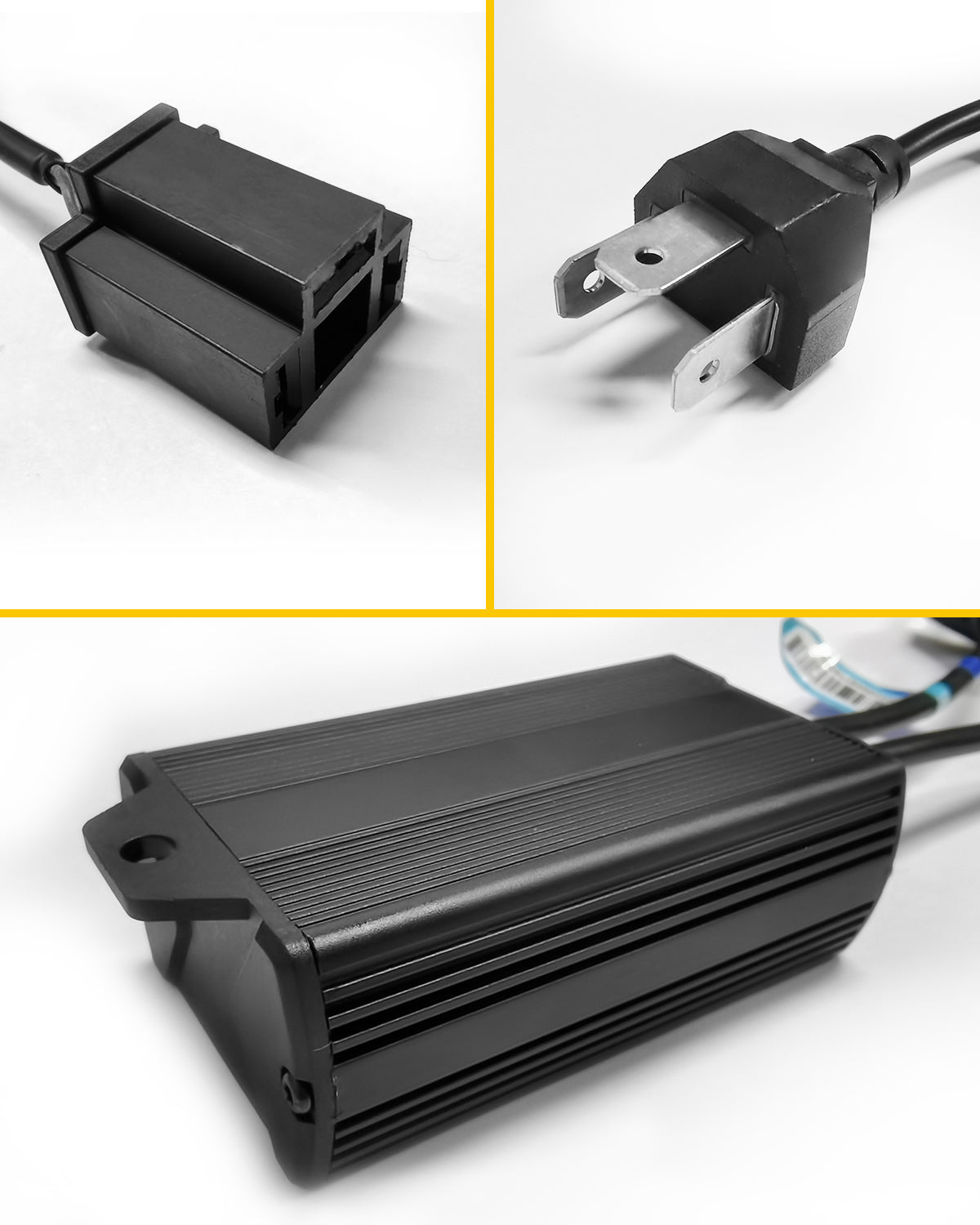 H4/9003/HB2 Canbus Adapter Anti-Flicker Warning Canceler for LED Headlights - Eliminate Error Messages & Ensure Smooth Operation in Cars, Trucks, SUVs