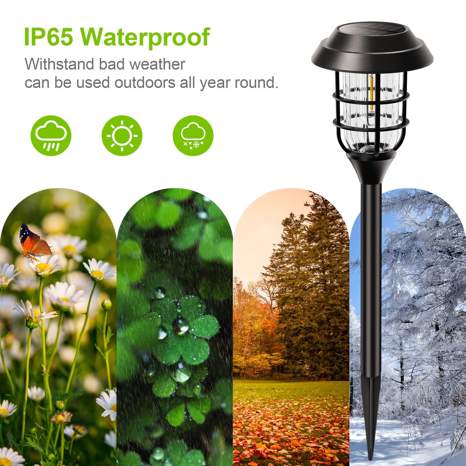 8 Pack Solar Lights Outdoor Waterproof - LETMY Bright Solar Pathway Lights for Yard, Garden, Patio, Walkway & Driveway | Auto On/Off, Weather Resistant Landscape Lighting for Nighttime Safety & Ambience