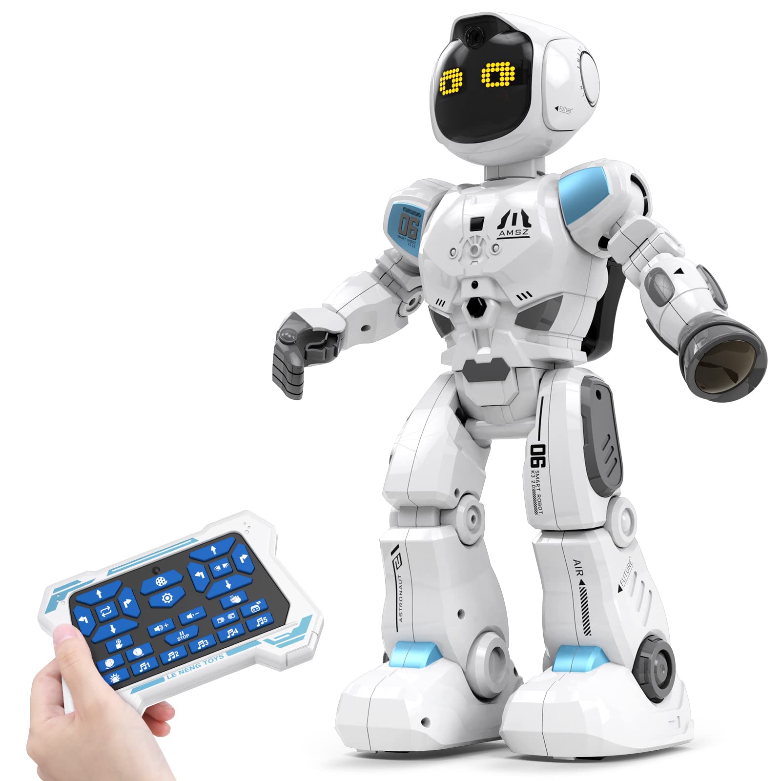 ALLCELE STEM Educational Robot Toy for Kids Ages 5-7 - Programmable RC Robot with Music, LED Emoji & Rechargeable Battery | Smart Learning Toy for Boys & Girls | Perfect Gift for Coding, Direction & Intelligence Development | Great for STEM Learning, Birthday Gifts & Interactive Play