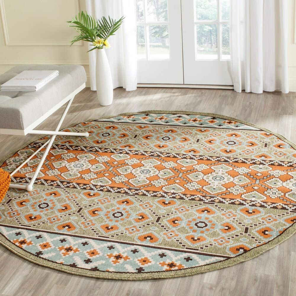 Safavieh Veranda Numa Indoor Outdoor Rug - 8x10, 8x11 Feet - Red Chocolate Brown Rectangle - Durable for Kitchen, Living Room, Patio, Deck & Garden - Weather Resistant & Easy to Clean