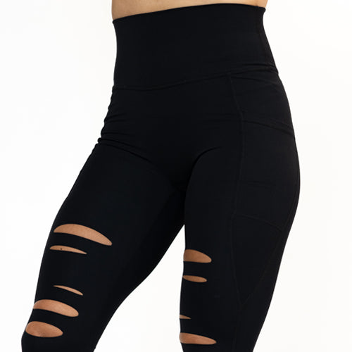 Tear It Up 2.0 High Waist Yoga Leggings for Women - Black | Workout, Running & Gym Pants | Comfortable & Stretchy Activewear for Fitness & Lounge