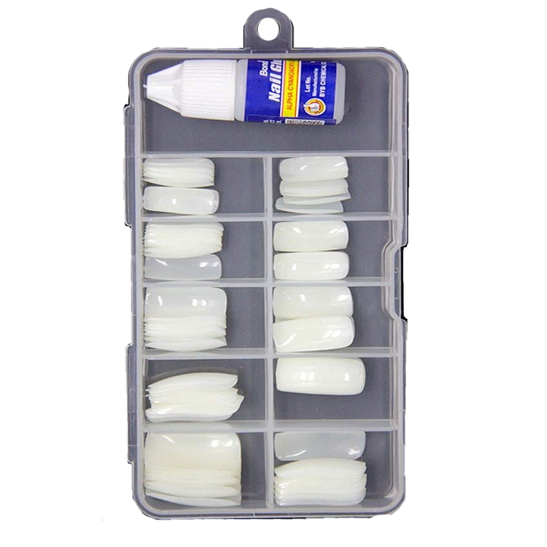 SellRider 100PCS Acrylic Fake Nails Kit with Nail Glue - Reusable Artificial Nails for Women, Salon Quality Press on Nails for Daily Wear, Parties & Special Occasions