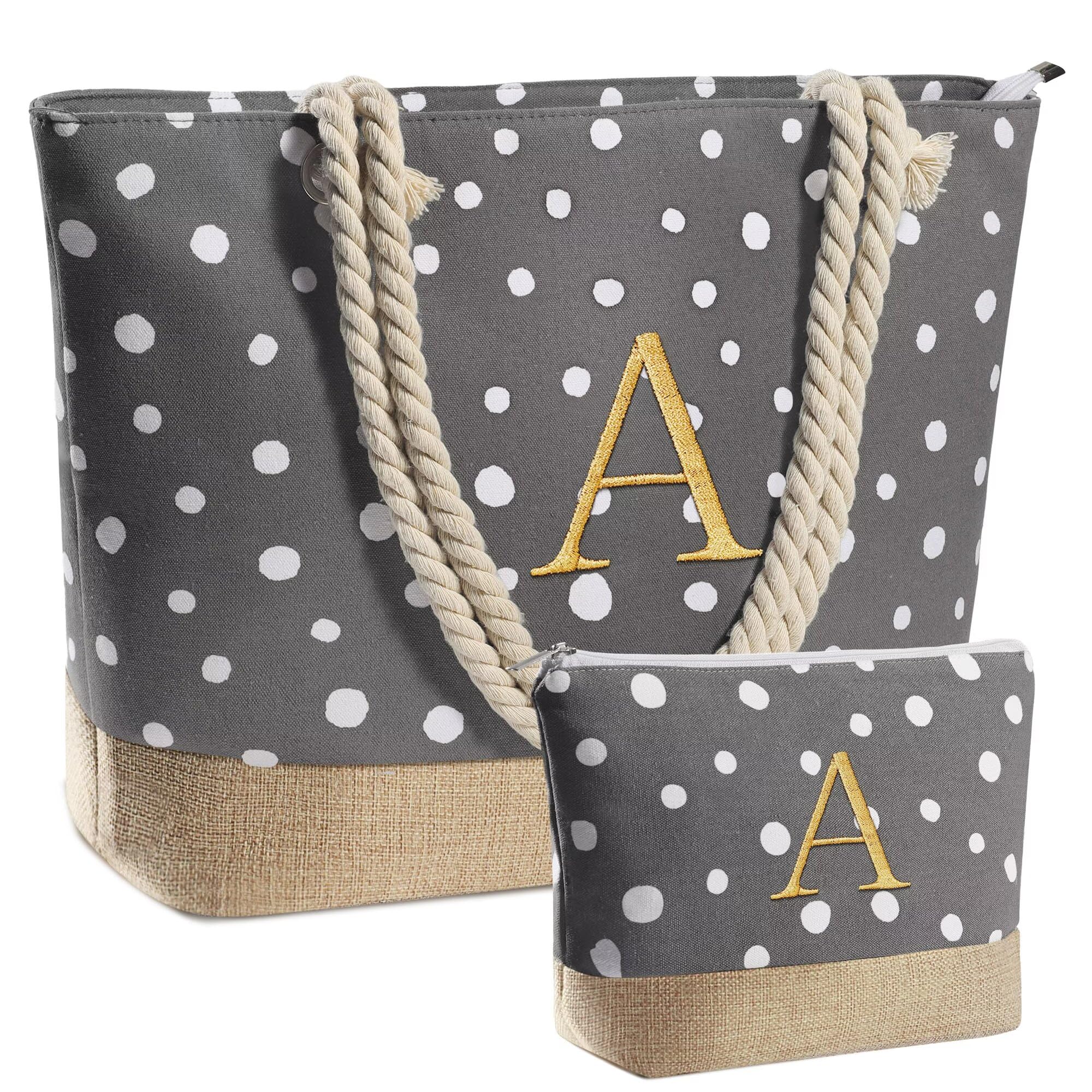 YOOLIFE Personalized Christmas & Birthday Gifts for Women - Custom Travel Tote Bag & Makeup Pouch Set for Mom, Wife & Best Friend | Perfect Beach Vacation, Spa Day & Daily Use Accessories