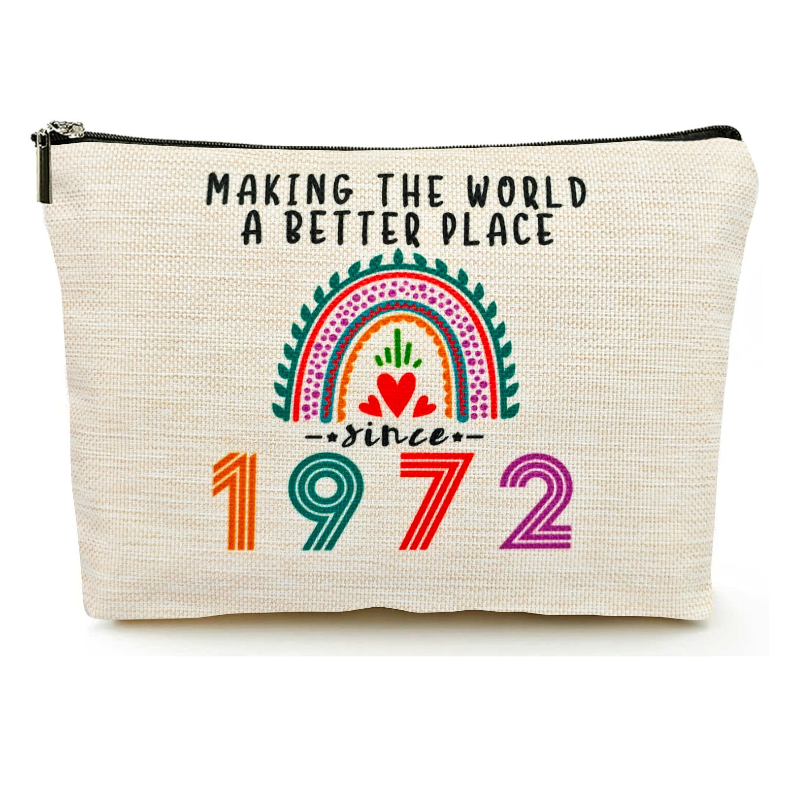 53rd Birthday Gifts for Women - 1972 Anniversary Makeup Bag | Cute Cosmetic Travel Pouch for Wife, Mom, Mother's Day & Christmas | Perfect for Travel, Spa Days & Everyday Use