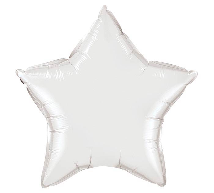 White Mylar Star Balloons for Birthday Party Decorations, Baby Showers & Celebrations - Shiny Foil Balloons for Events