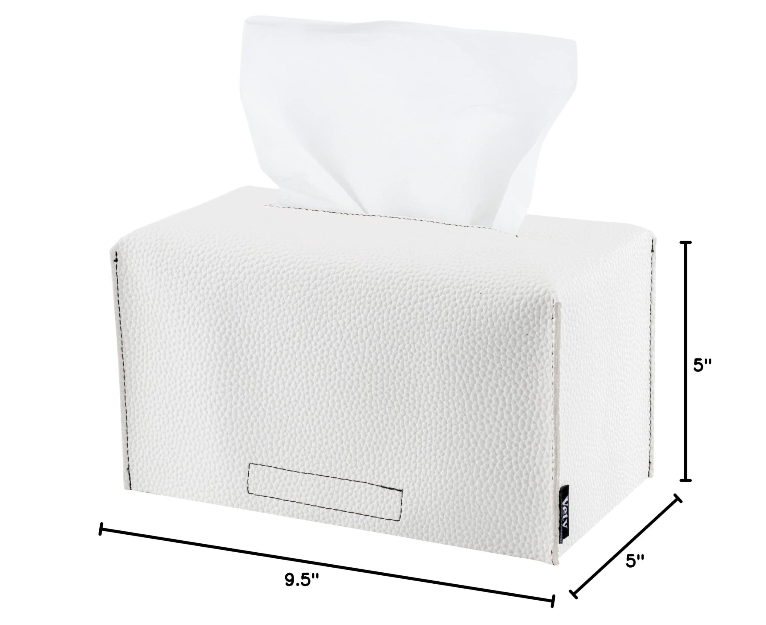 VETY EmphaSeams PU Leather Tissue Box Cover, 9.5