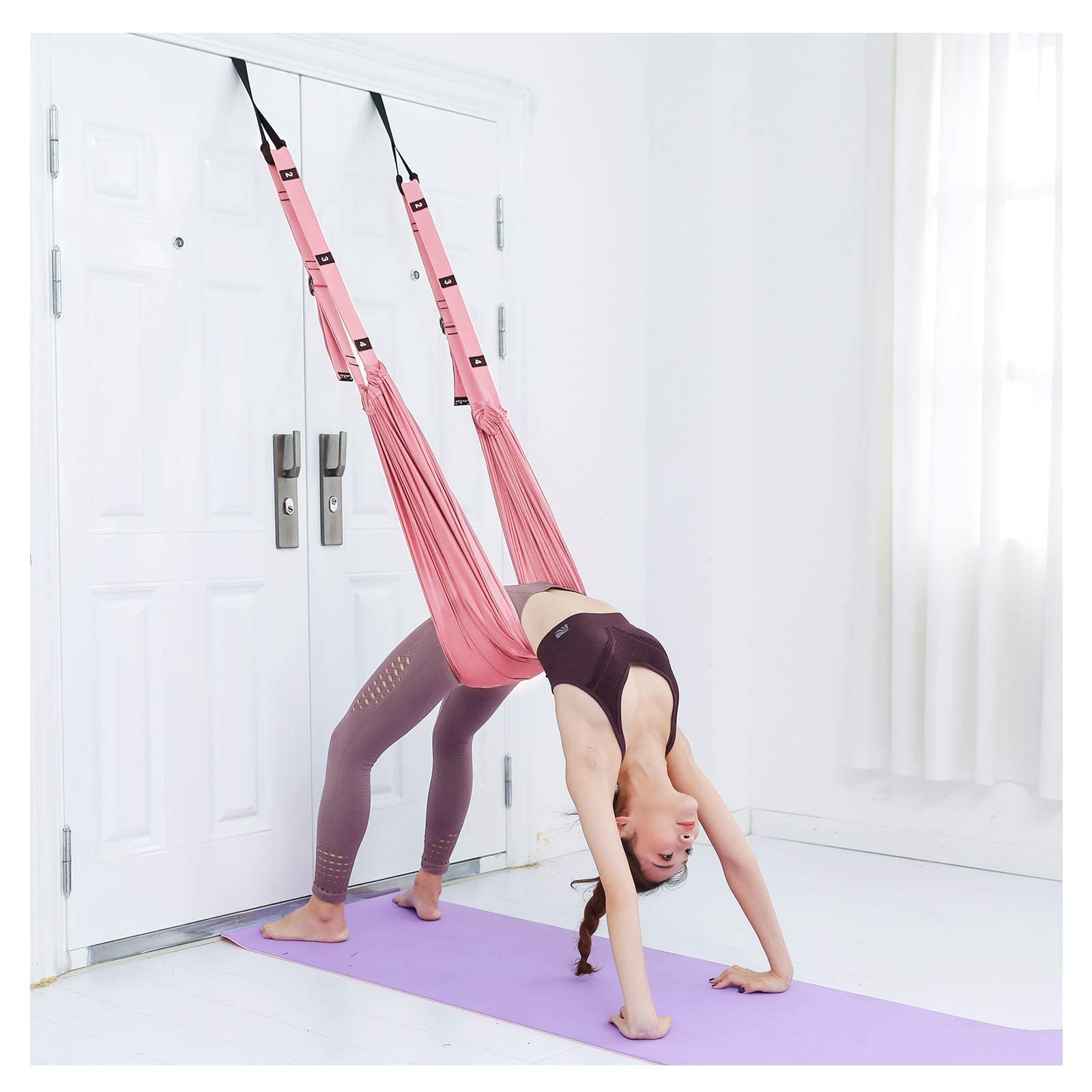 VEAREAR Leg Stretcher Strap - Yoga Stretching Equipment with Door Anchor, Flexibility Trainer for Dance, Aerial Yoga, Ballet & Gymnastics - Backbend Assist Stretch Out Strap for Home & Gym Workouts