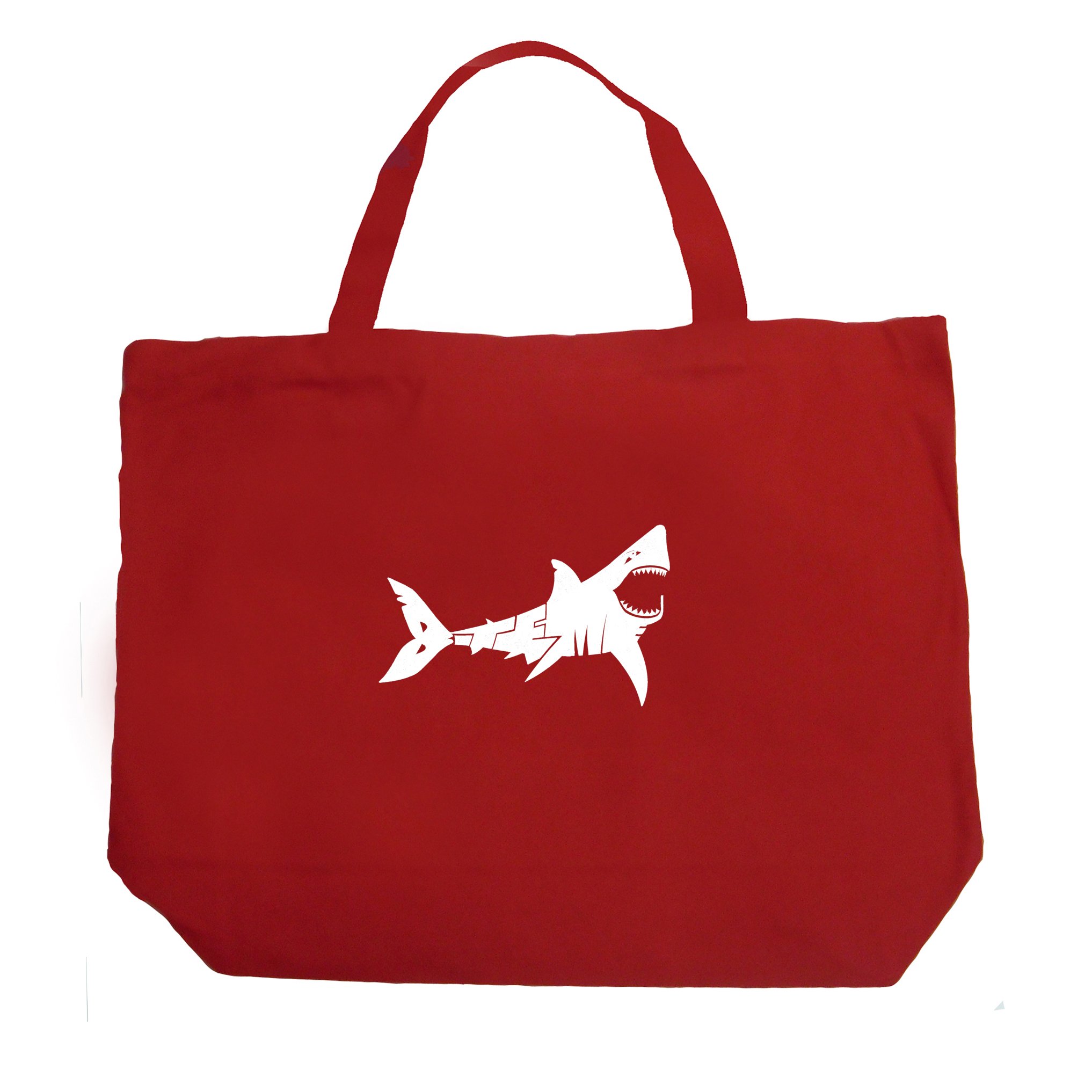 LA POP ART Word Art Large Tote Bag - Bite Me Black | Stylish Canvas Shopper for Women | Perfect for Shopping, Beach & Daily Use
