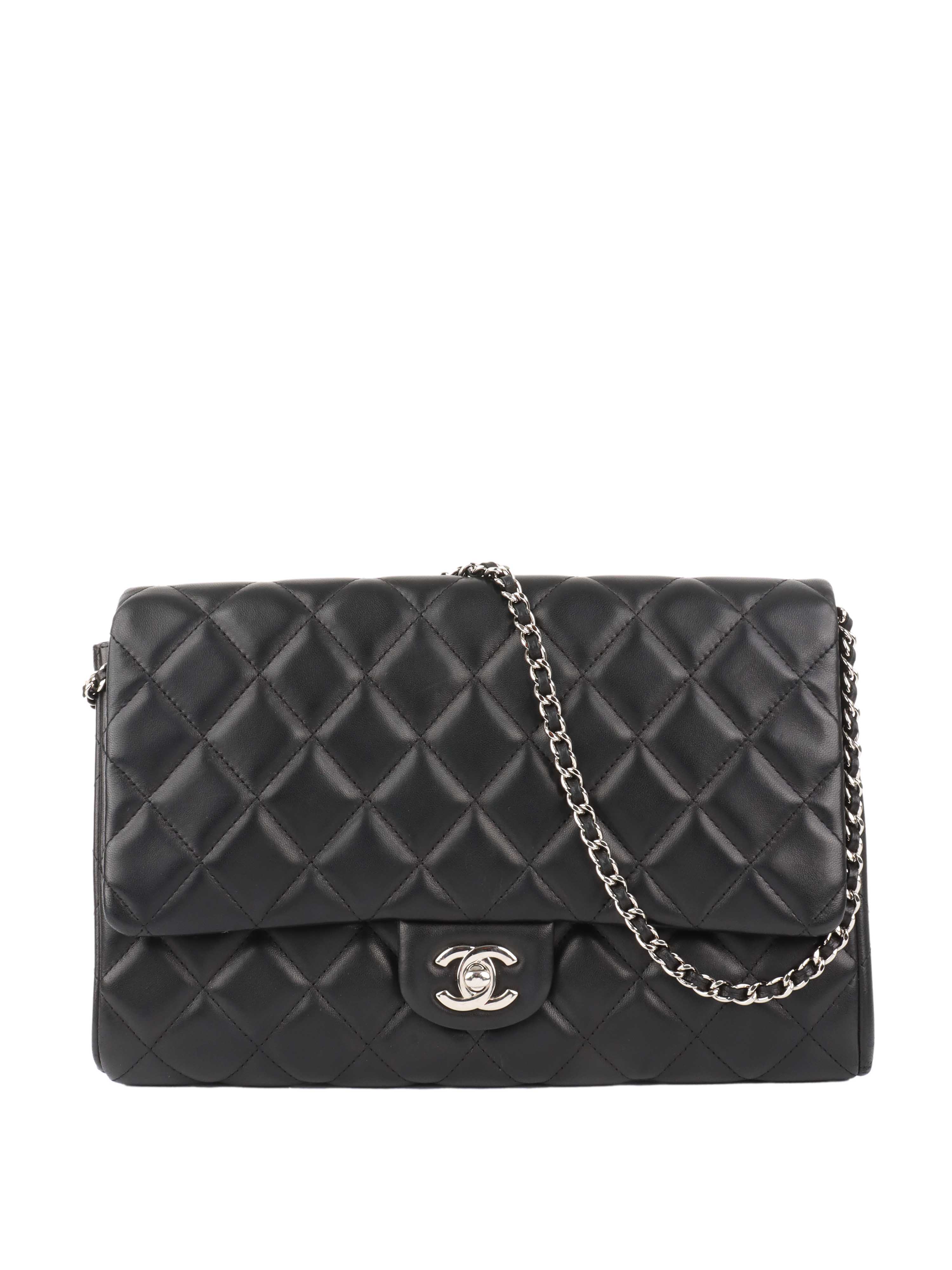 Chanel Black Lambskin Shoulder Clutch Bag for Women | Luxury Designer Handbag for Evening Parties, Weddings & Special Occasions