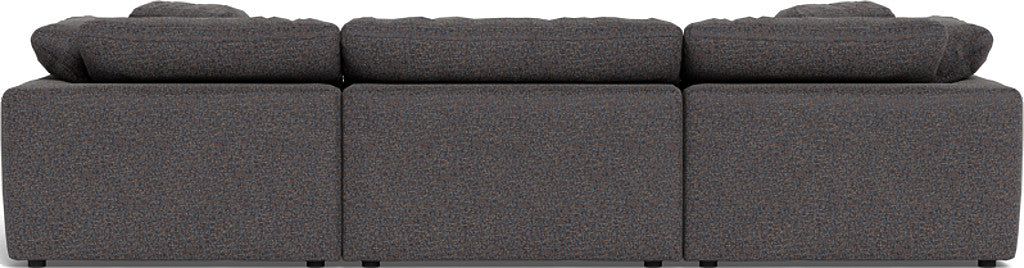 Fluffy 3-Piece Sofa Set with Double Ottoman - Soft Plush Living Room Furniture for Cozy Home & Lounge Relaxation