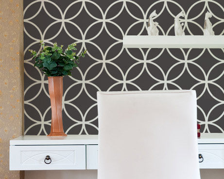Endless Circles Lattice Moroccan Stencil - DIY Wall Art, Furniture Painting & Home Decor Template for Creative Projects