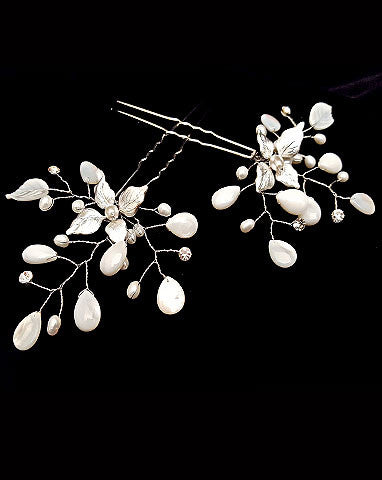 Elegant Bridal Hairpins - Haruko Pins by Stephanie Browne for Wedding, Prom & Special Occasions | Handcrafted Hair Accessories for Brides & Bridesmaids