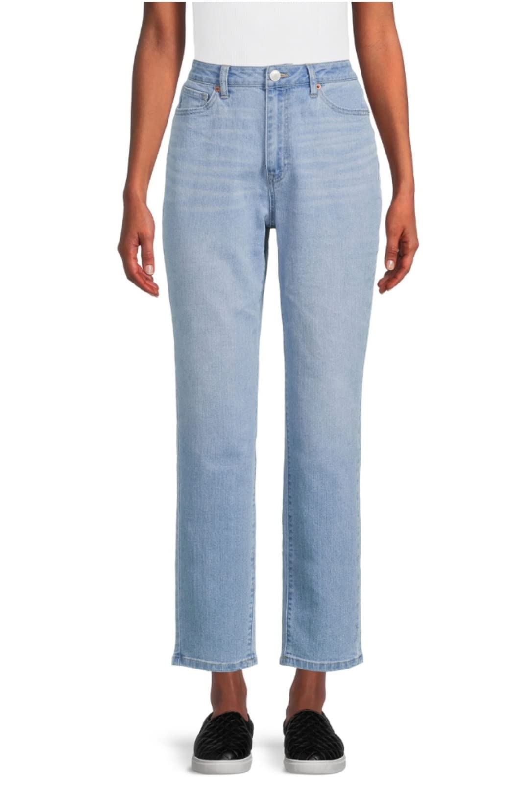 No Boundaries Juniors Light Wash High Rise Mom Jeans - Size 13, Blue | Vintage Denim for Teens, Casual Outfit, School & Street Style Fashion