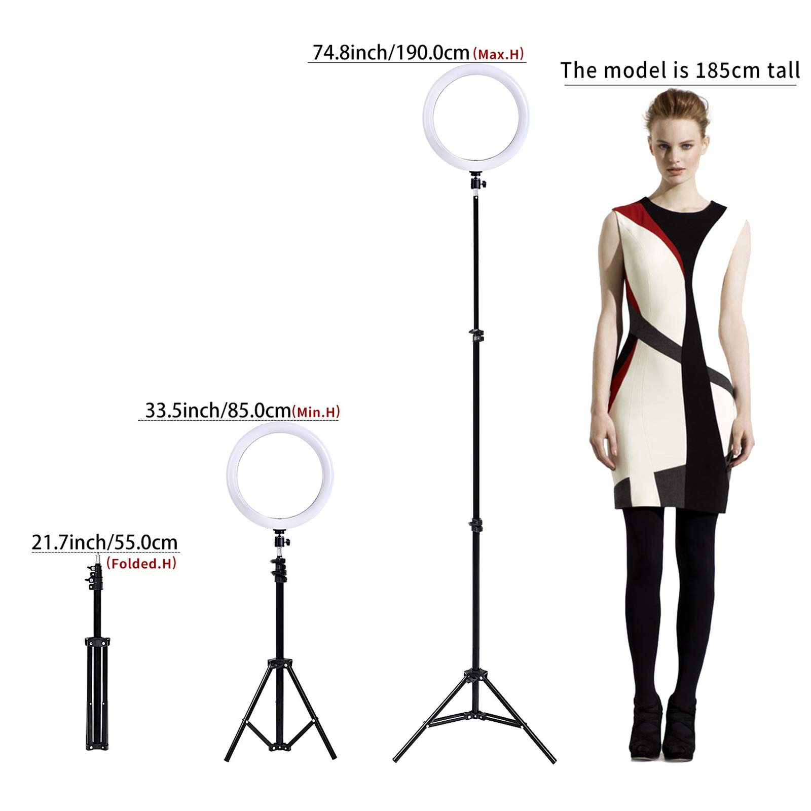 10-Inch Ring Light with Extendable Tripod & Phone Holder - Perfect for Live Streaming, YouTube Videos, Selfies, and Photography - Includes Remote for Easy Control (Ideal for Content Creators, Vloggers, and Social Media Influencers)
