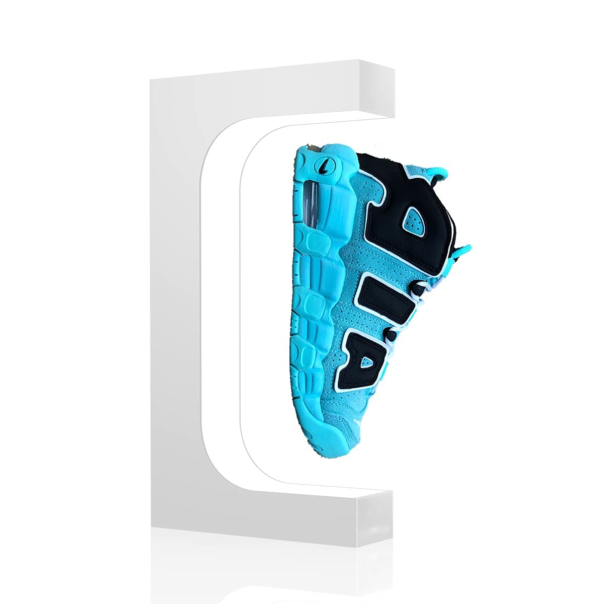 UVEHAS Magnetic Levitating Sneaker Stand with LED Lights - Rotating Floating Shoe Display for Collectors, Shoe Stores & Home Decor - Perfect for Showcasing Rare Sneakers in Bedrooms, Retail Displays & Exhibitions - White