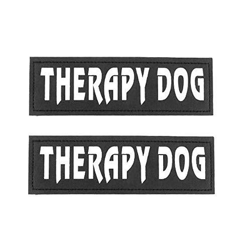 Reflective Dog Patches with Hook Backing - Service Dog, Emotional Support, Therapy Dog Training Patches for Vests, Harnesses & Collars | High Visibility Safety Gear for Night Walks and Outdoor Adventures
