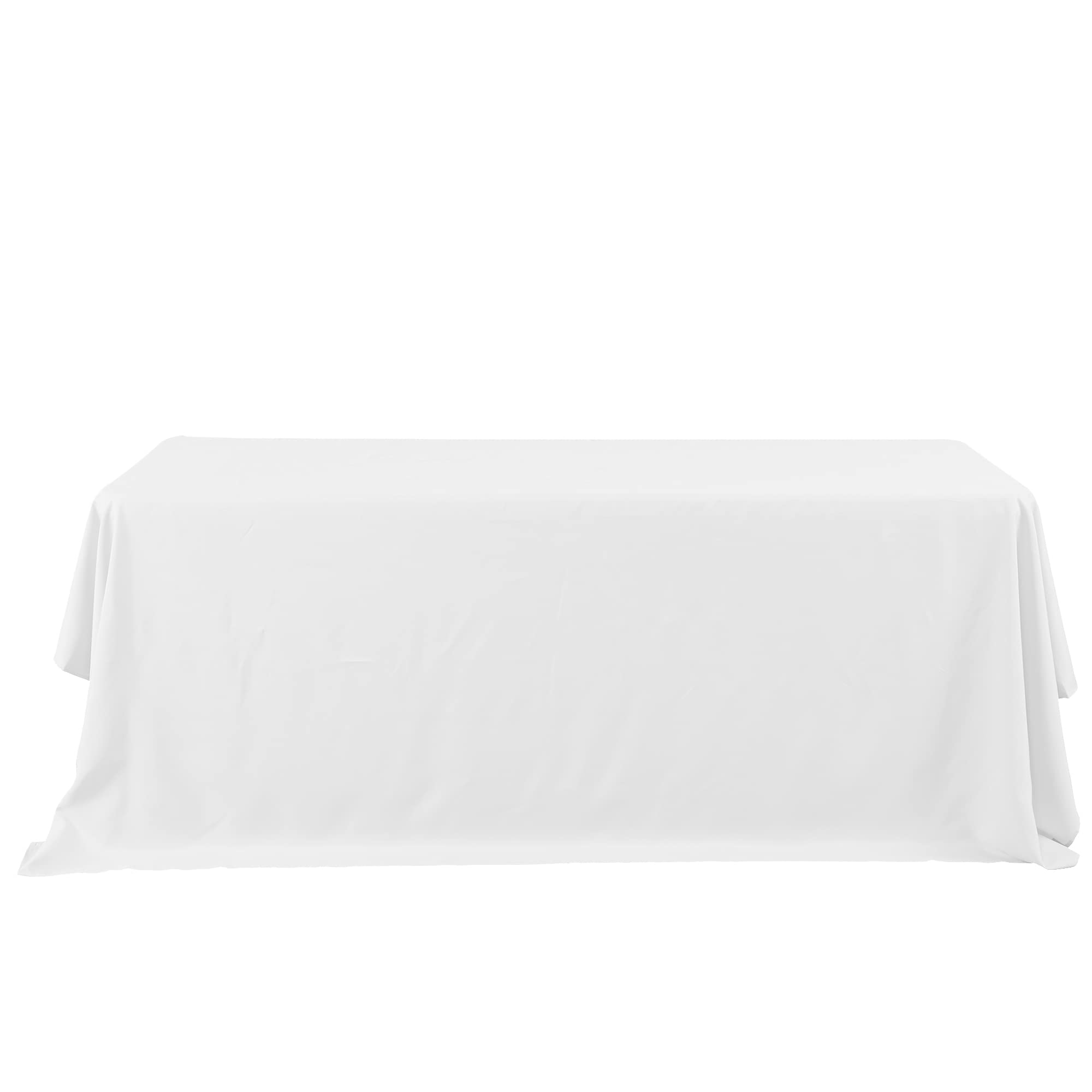 Elegant White Rectangle Polyester Tablecloth (90