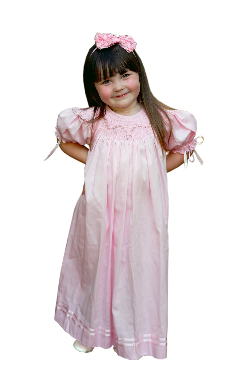 Baby Girls Hand Smocked Pink Bishop Dress for Birthday & Easter - Perfect for Special Occasions, Photoshoots & Church Events