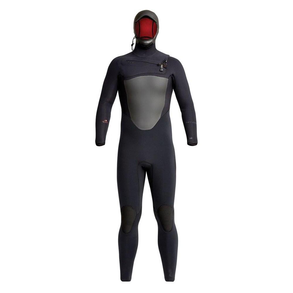 Men's XCEL Full Drylock Hooded Wetsuit with Red Liner - Premium Surfing & Water Sports Gear for Cold Weather Protection