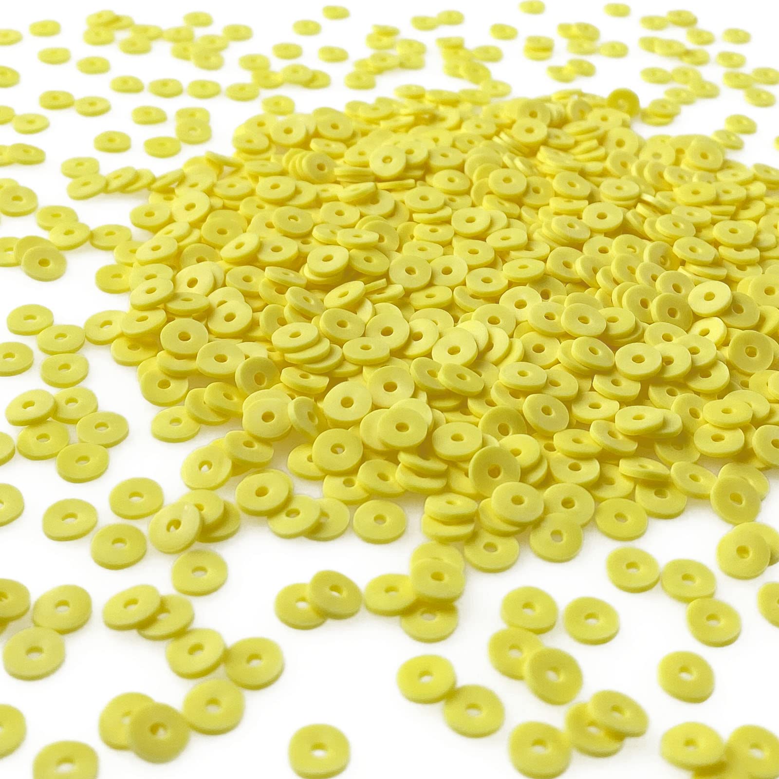 Honkoolly 4000-Piece Yellow Polymer Clay Heishi Beads - 6mm DIY Jewelry Making Kit for Bracelets, Necklaces & Earrings - Perfect for Crafting, Gift Making & Boho Accessories