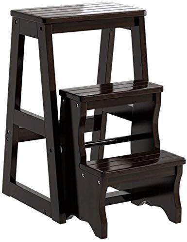 3-Tier Foldable Wooden Step Stool - Portable Ladder Stool for Bedroom, Bathroom, Storage & Multi-Purpose Use | Non-Slip, Space-Saving Design for Home Organization & Kids Safety