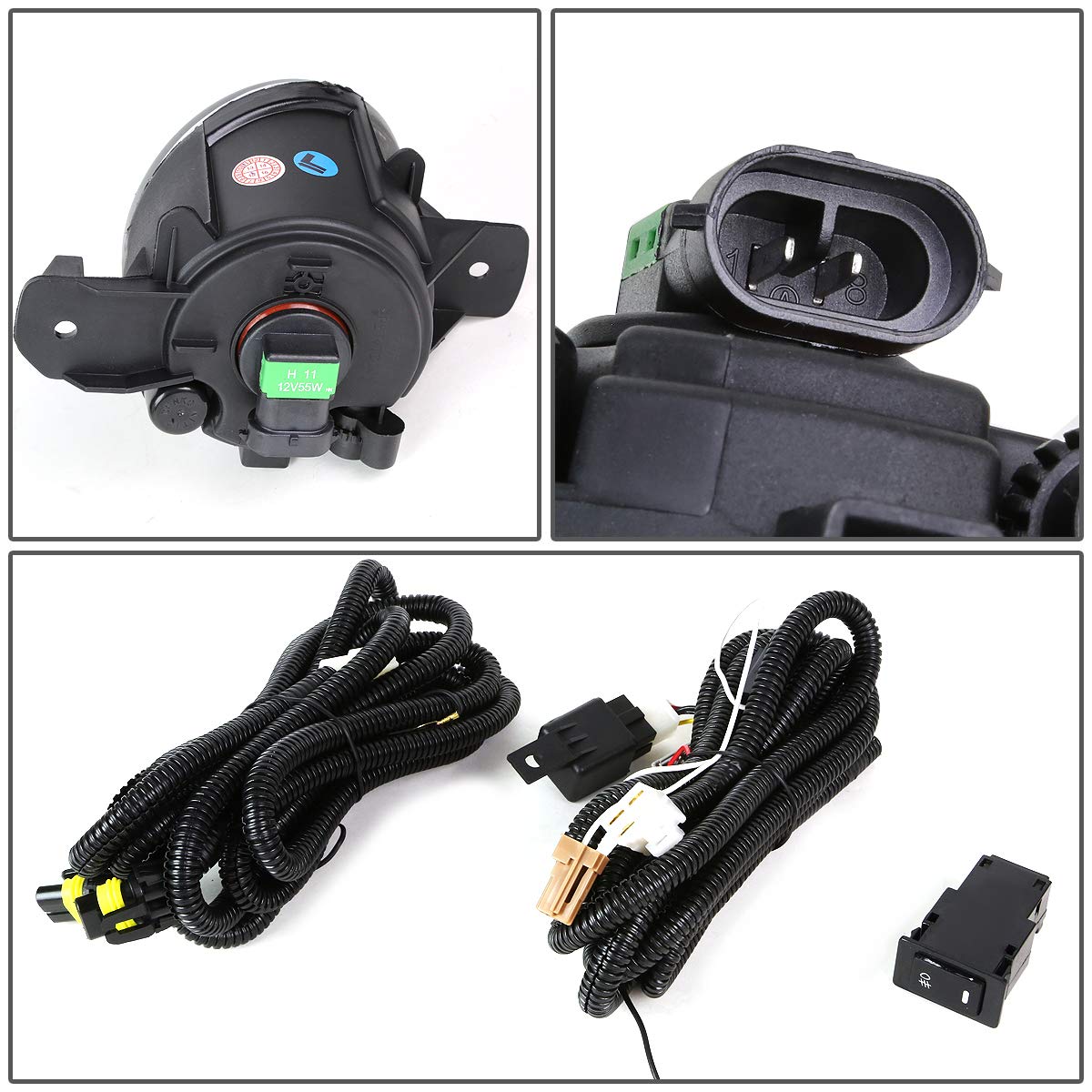 Auto Dynasty Compatible with Nissan Altima Fog Light Kit - Clear Lens Lamps, Switch & Bulbs for 4-Door Sedan | Perfect for Night Driving & Foggy Conditions