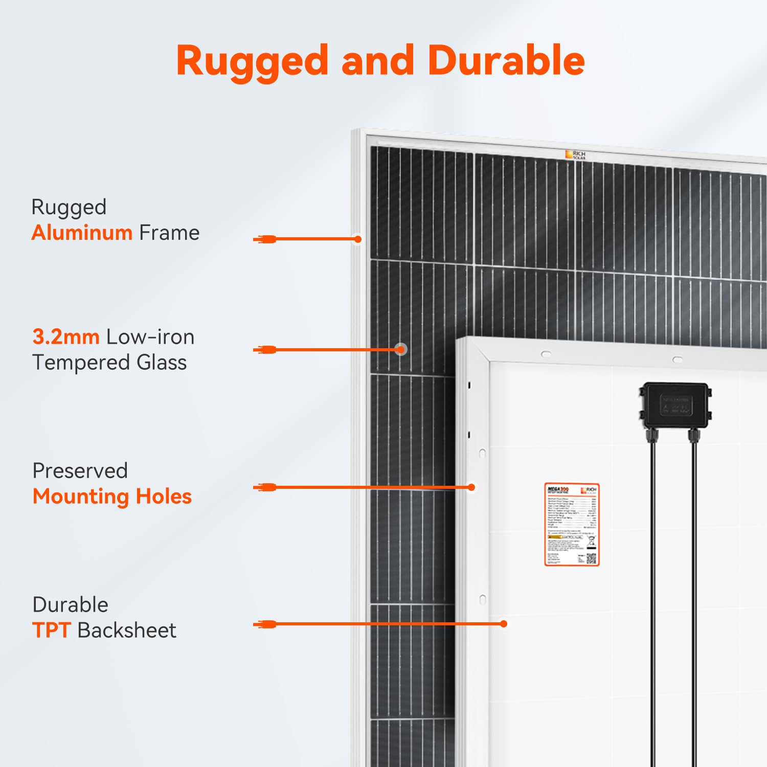 RICH SOLAR 200 Watt Solar Panel Kit - High Efficiency Monocrystalline 200W Panel with 9 Busbars & 20A MPPT Charge Controller - Perfect for Off-Grid Power, RV, Boat, and Emergency Backup