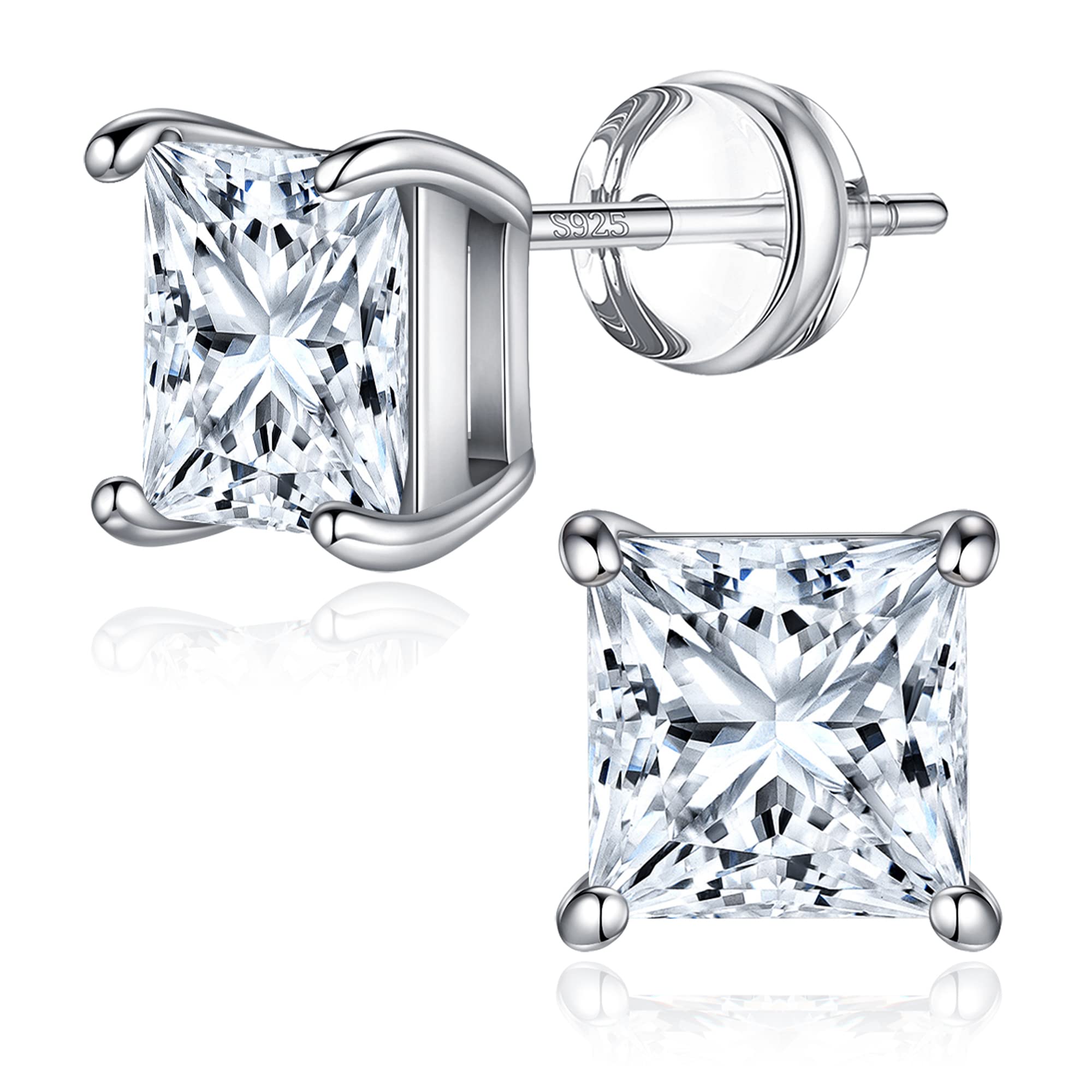 1-3ct Moissanite Stud Earrings for Women - D Color VVS1 Clarity Round Cut Solitaire Earrings in 18K White Gold Plated 925 Sterling Silver | Classic Jewelry Gift for Wife, Mom, Girlfriend | Perfect for Weddings, Anniversaries & Everyday Elegance