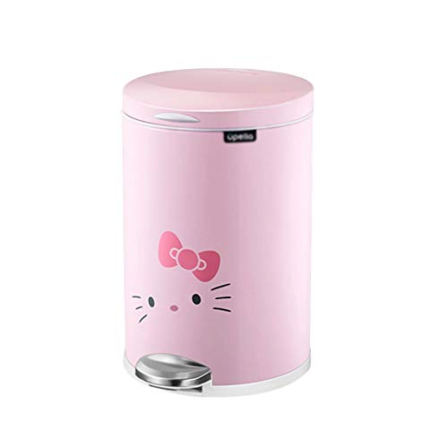 Stainless Steel Trash Can with Foot Pedal & Lid - Small Garbage Bin for Kitchen, Bedroom, Bathroom, Living Room | Durable & Stylish Pink Waste Basket for Girls & Home Decor