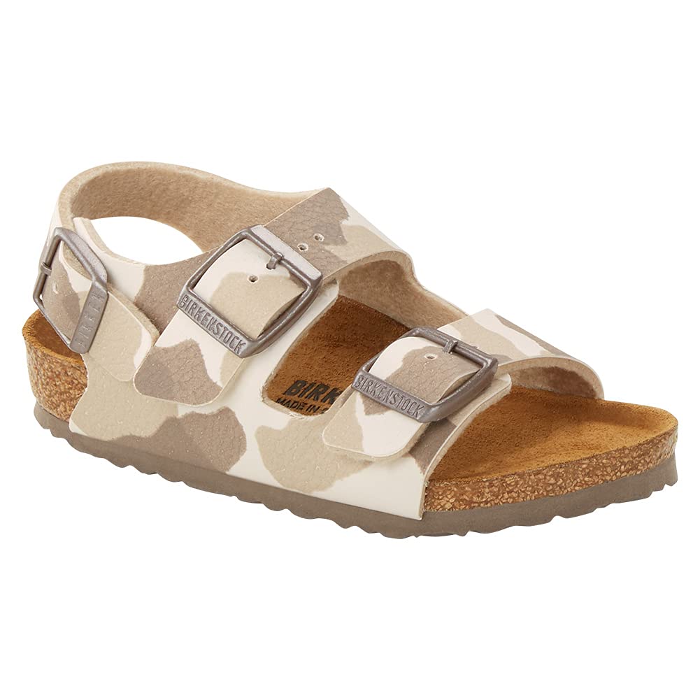 Birkenstock Milano Camo Sandals for Kids - Desert Soil Camo Almond Birko-Flor™ (Toddler/Little Kid/Big Kid) EU 26 / US 8-8.5 Narrow - Comfortable Unisex Footwear for School, Play & Outdoor Activities