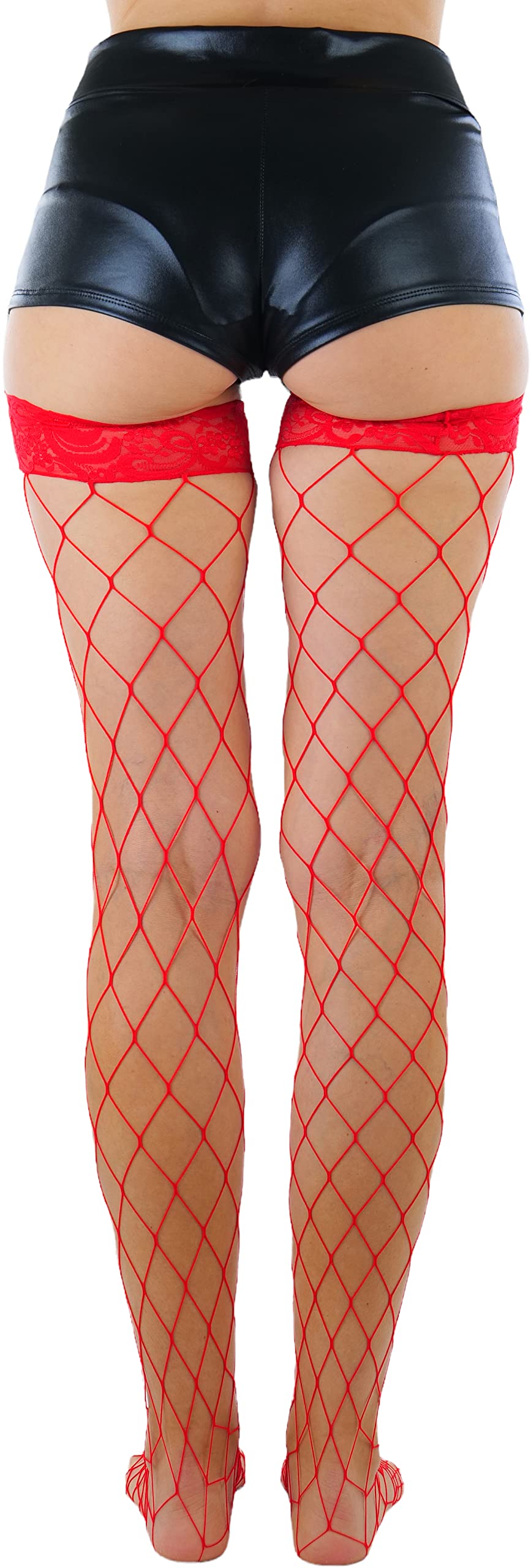 ToBeInStyle Women's Bright & Vibrant Fishnet Thigh High Stockings - Sexy Fashion Tights for Parties, Cosplay & Night Out