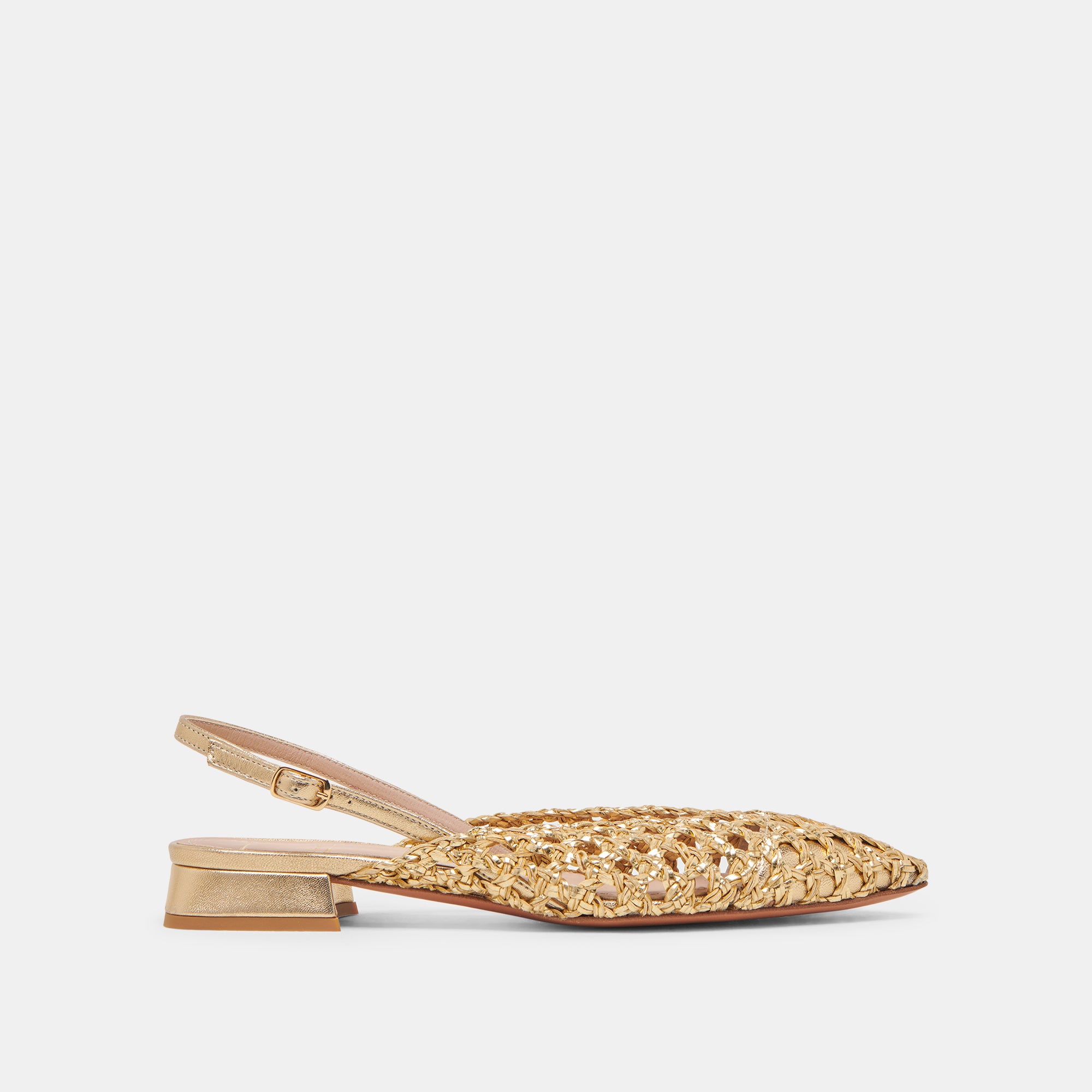 CYNDI Women's Gold Woven Flat Shoes - Comfortable & Stylish Ballet Flats for Work, Office, and Casual Wear