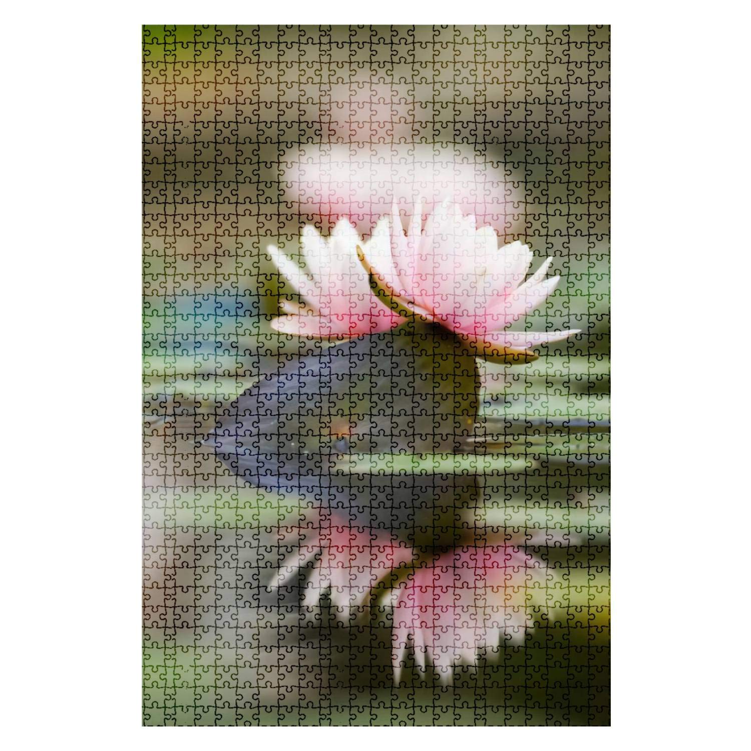 1000 Pieces Wooden Jigsaw Puzzle - Lotus Flower Blooming in Pond with Water Lilies - Fun & Challenging DIY Board Game for Adults & Kids - Educational Toy & Home Decor Gift (Perfect for Family Game Nights & Stress Relief)