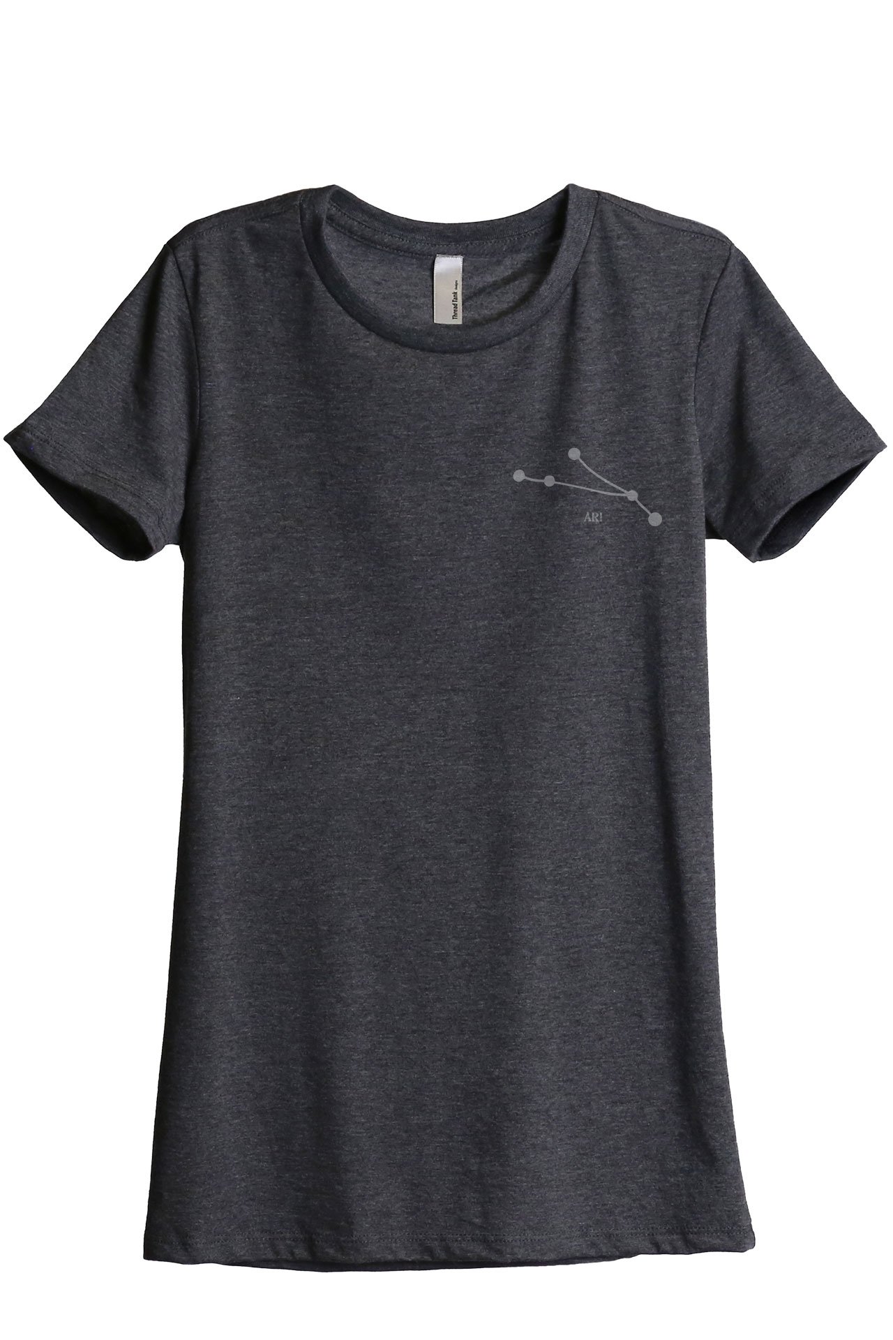 Aries Zodiac Sign Women's Fashion Relaxed T-Shirt - Soft Cotton Graphic Tee in Charcoal Grey | Perfect for Casual Wear, Birthday Gifts & Horoscope Lovers