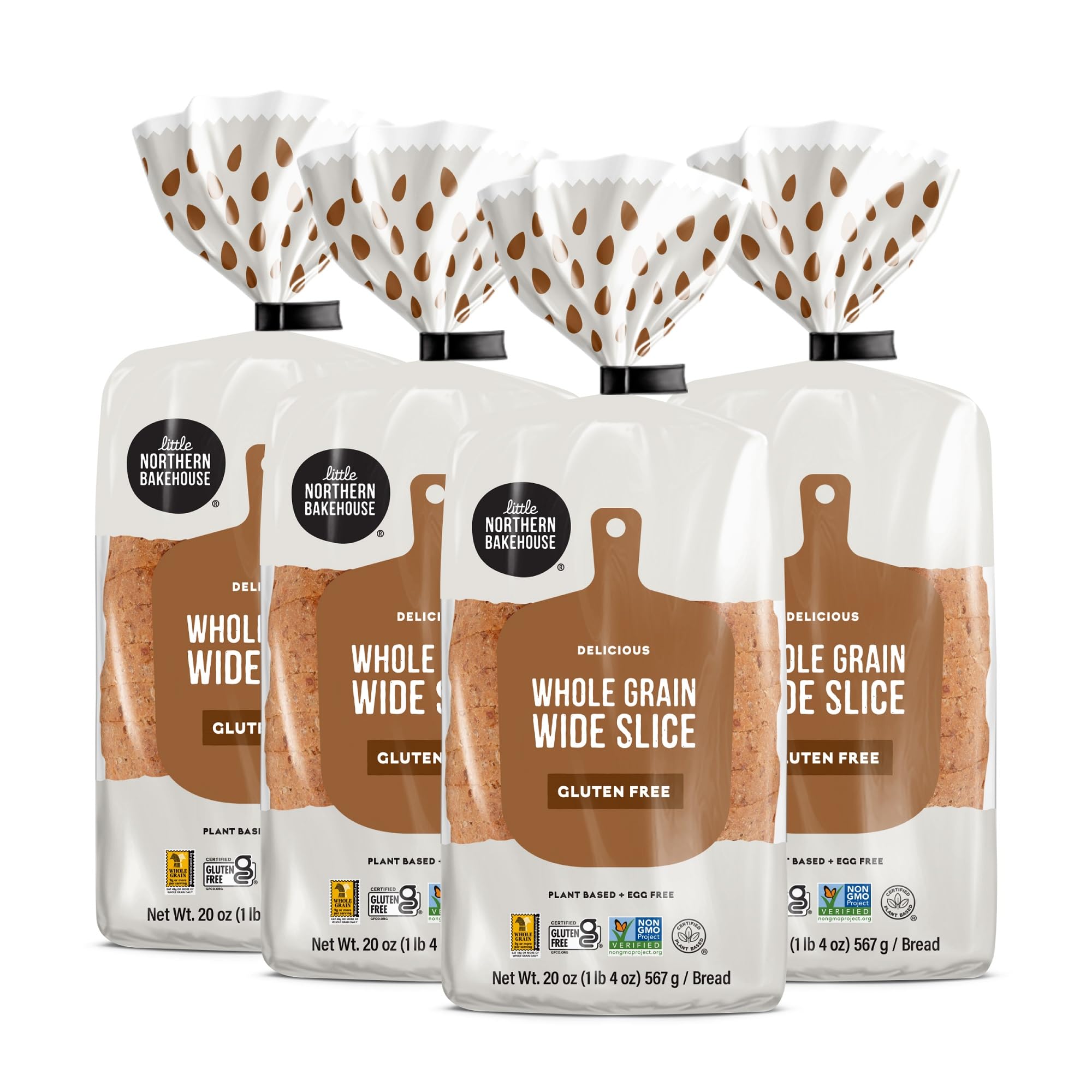 Little Northern Bakehouse Wide Sliced White Gluten Free Bread - Vegan, Non-GMO, Allergy Friendly Whole Grain Bread (8 Pack, 20 oz Each) | Perfect for Sandwiches, Toast & Healthy Snacks