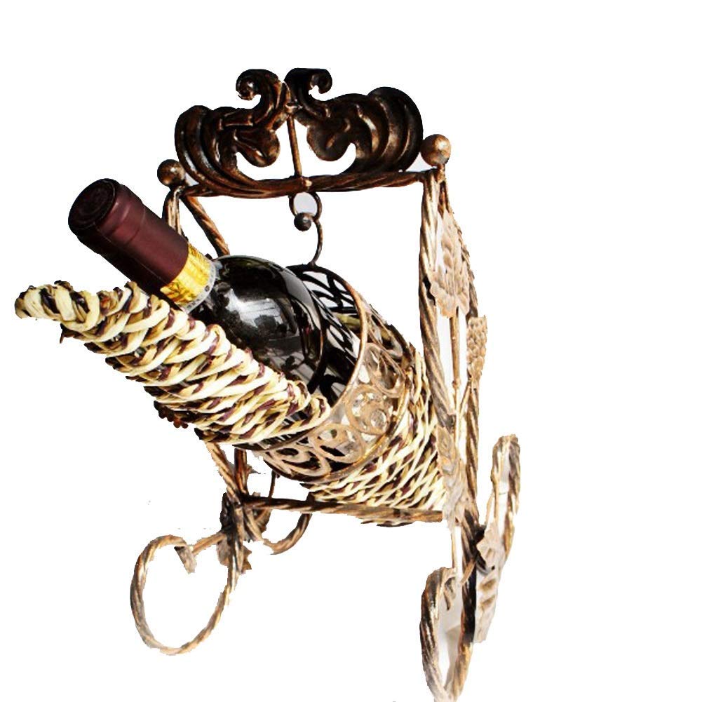 SH-CHEN European Wrought Iron Wine Glass Holder Stand - Elegant Red Wine Swinging Rack with Storage Shelf for Tabletop - Perfect for Home Bar Decor, Kitchen Counter & Dining Room Wine Display