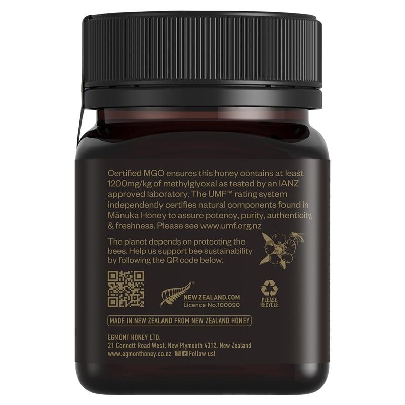 Premium Egmont Manuka Honey UMF 25+ (250g) - Raw New Zealand Honey with High Antibacterial Properties - Perfect for Immune Support, Wellness & Gourmet Cooking