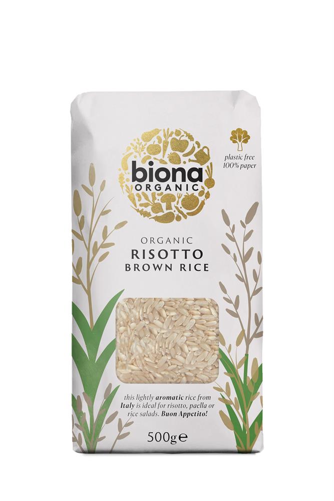 Biona Organic Brown Rice Risotto 500g | Gluten-Free Whole Grain Arborio Rice | Perfect for Vegan Risotto, Healthy Meals & Meal Prep