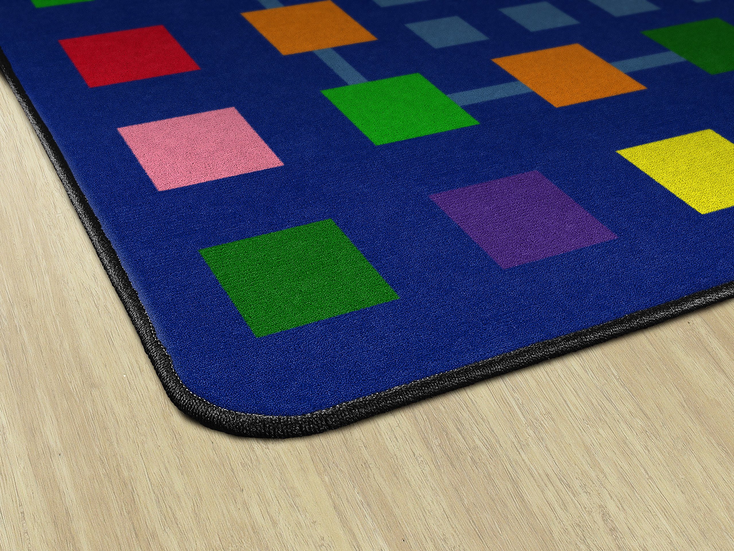 Flagship Carpets Rebordered Squares Educational Rug - 7'6