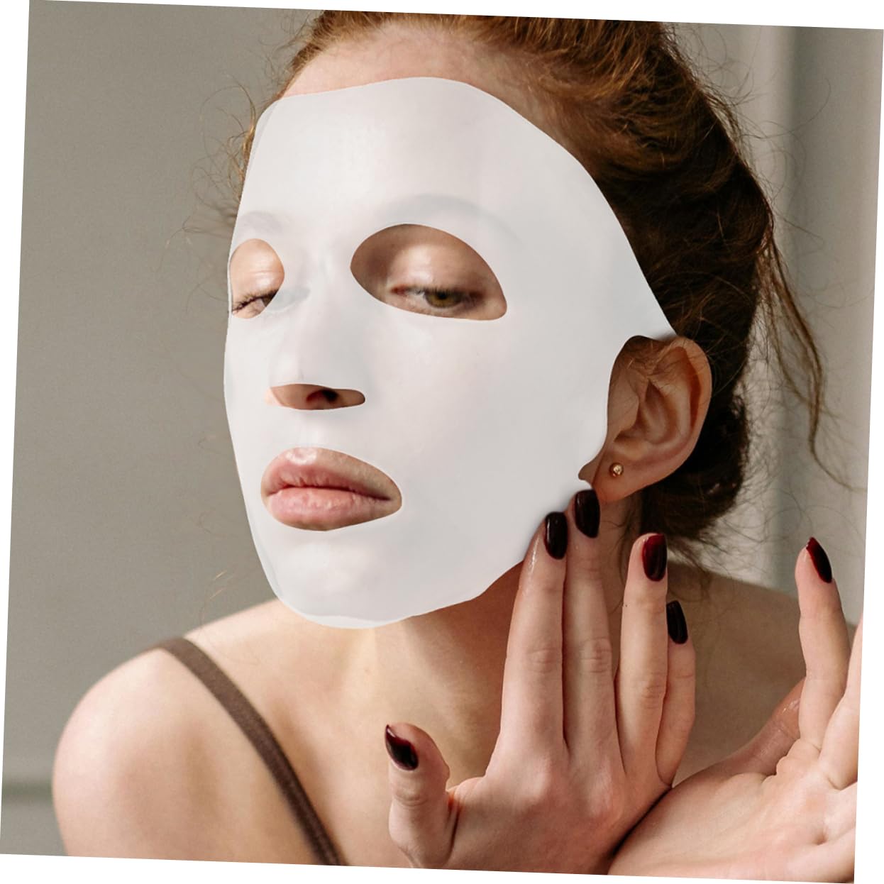 FOMIYES 6pcs Reusable Silicone Mask Holder for Sheet Masks - Earring Style Face Cover for Moisturizing Skincare & Spa Treatments at Home