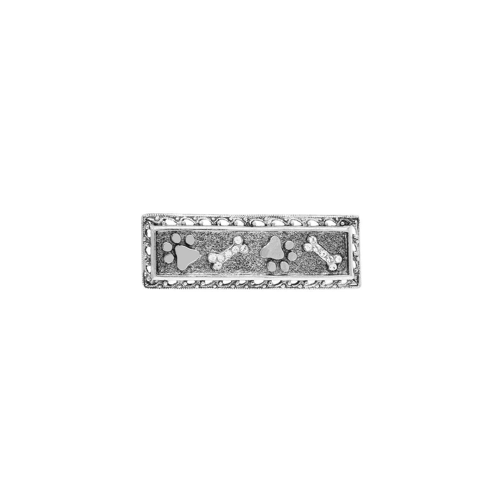 1928 Vintage Jewelry Canis Paws & Crystal Bones Bar Pin - Perfect for Dog Lovers, Gift Giving & Special Occasions